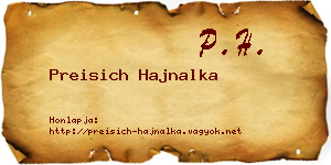 Preisich Hajnalka névjegykártya